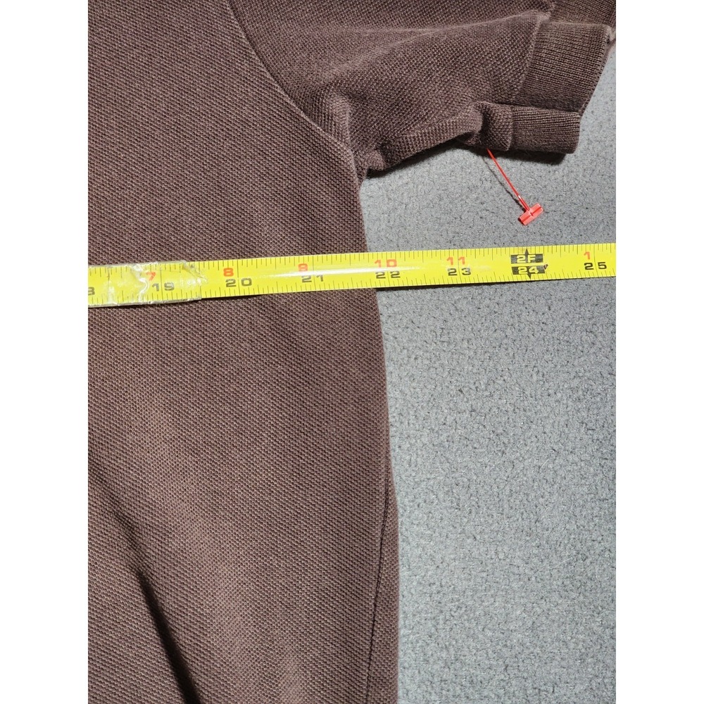 Polo Ralph Lauren T-Shirt Men Medium Brown Short Sleeve Collared Green Pony - Picture 14 of 16
